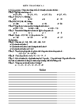 Kiểm tra Số học 6 tiết 39 - Đề 1